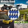 Picture of MEAJOO 8PCS Tire Valve Stem Caps, Stainless Steel Tire Valve Caps Wheel Valve Caps for Cars, Trucks, SUV, Motorcycles, Bike and Bicycles (Blue)