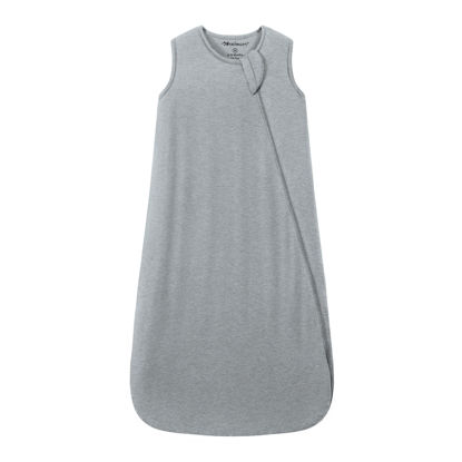 Picture of Mosebears Unisex Baby Sleep Sack 1.0 TOG, Supersoft Rayon Made from Bamboo Wearable Blanket with 2-Way Zipper (Grey,0-6 Months)