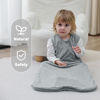 Picture of Mosebears Unisex Baby Sleep Sack 1.0 TOG, Supersoft Rayon Made from Bamboo Wearable Blanket with 2-Way Zipper (Grey,0-6 Months)