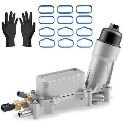Picture of GAOBEN 926-876 926-959 Upgraded Aluminum Engine Oil Filter Housing with Oil Cooler For 2011-2016 Chrysler 200 300 Dodge Charger Challenger Journey Caravan Durango Avenger, Wrangler, Ram ProMaster 3.6L