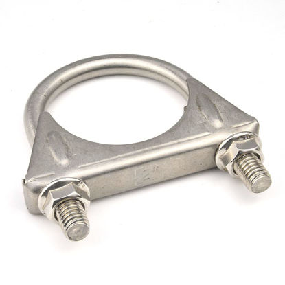 Picture of 2 Inch Clamps Heavy Duty 2" Stainless Steel U Bolt Muffer Exhaust Clamp Hanger for Pipes (51mm)