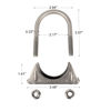 Picture of 2 Inch Clamps Heavy Duty 2" Stainless Steel U Bolt Muffer Exhaust Clamp Hanger for Pipes (51mm)