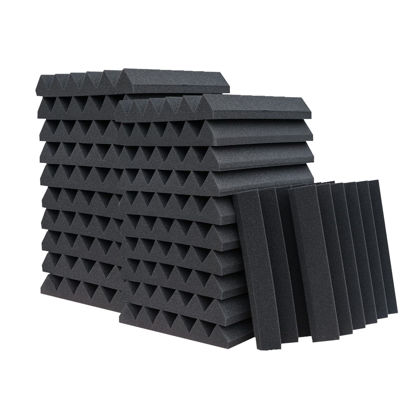 Picture of KTOESHEO 24 Pack Acoustic Panels,2" x 12" x 12"Sound Proof Foam Panels for Wall,Fireproof Absorbing Noise Cancelling Panels,to Absorb Noise and Eliminate Echoes. (24 black)