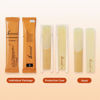Picture of Sovvid Tenor Saxophone Reeds Strength 2.0 with Portable Reed Case, Box of 10, Individually Packaged Tenor Sax Reeds, Laser Engraved Marking & Thinner Reed Tip & Unfiled Cut for Ease of Play