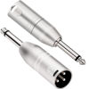 Picture of JOMLEY 1/4 inch TS Mono to XLR Male Adapter, 6.35mm to XLR Male Adapter, Quarter Inch TS Mono Male Plug to Male XLR Converter Audio Connector - 2 Pack