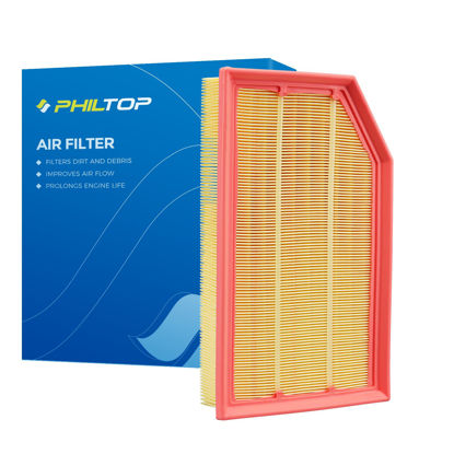 Picture of PHILTOP Engine Air Filter CA12373 Replacement for Jeep JL Series Wrangler 2018-2023, JT Series Gladiator 2020-2023, 2.0L 3.6L, Flexible Panel