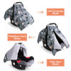 Picture of Rquite Car Seat Cover Baby, Carseat Covers Baby Boy, Minky Infant Car Seat Cover Winter, Peekaboo Opening Car Seat Canopy, Multi-use Baby Carrier, Stroller, Nursing Cover, Minky Blanket, Dinosaur