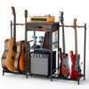 Picture of Guitar Stands Floor with 4 Guitar Holders, 3-Tier Guitar Stand Multiple Guitars, Guitar Rack with Amp Stand & Cloth Drawer, Multi Guitar Stand for Music Studio, Guitar Accessories gift for Music Lover