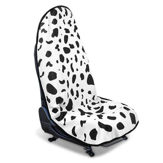 Picture of DECKALY Waterproof Sweating Car Seat Cover for Post Gym Workout, Running, Swimming, Beach and Hiking, Universal Fit Non-Slip Bucket Seat Protector for Cars SUV Trucks, Machine Washable (1pcs-Cow)