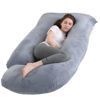 Picture of Jcickt Pregnancy Pillow J Shaped Full Body Pillow with Velvet Cover Grey Maternity Pillow for Pregnant Women,57 inch Full Body Pillows