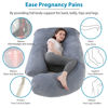 Picture of Jcickt Pregnancy Pillow J Shaped Full Body Pillow with Velvet Cover Grey Maternity Pillow for Pregnant Women,57 inch Full Body Pillows