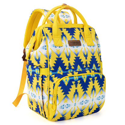 Picture of Wrangler Aztec Backpack Organized Daypack Travel Baby Bag with Stroller Strap and Side Bottle Pockets
