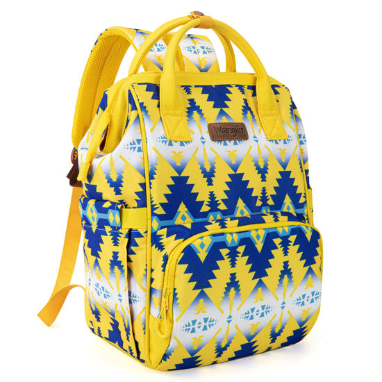 Picture of Wrangler Aztec Backpack Organized Daypack Travel Baby Bag with Stroller Strap and Side Bottle Pockets