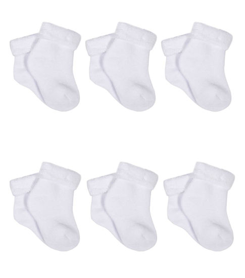 Picture of Gerber Baby 6-Pair Sock, White, 18 Months