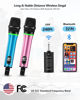Picture of Bietrun Rechargeable Wireless Microphone, Dual Metal Cordless Handheld Dynamic Wireless Mics with Bluetooth, UHF 240FT Range, for 1/4'',1/8''Output,PA System,Dj,Mixer,Church(Blue＆Pink)