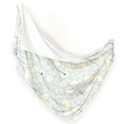 Picture of GRSSDER Baby Blankets Super Soft Jersey Knit Swaddle Blanket for Baby Girls and Boys, Double Layer Receiving Blankets 34 x 44 Inches Extra Large for Baby Show Gift, Daisy Flowers Pattern