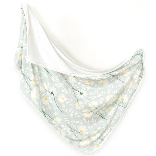 Picture of GRSSDER Baby Blankets Super Soft Jersey Knit Swaddle Blanket for Baby Girls and Boys, Double Layer Receiving Blankets 34 x 44 Inches Extra Large for Baby Show Gift, Daisy Flowers Pattern