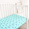 Picture of Crib Sheets for Boys or Girls 4-Pack, Fitted Crib Sheet 52'' x 28'' for Standard Crib & Toddler Mattress, Soft and Breathable Material, Baby Crib Sheets Neutral, Aqua