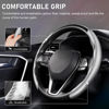 Picture of Cartist Steering Wheel Cover, Carbon Fiber Steering Wheel Cover, Car Steering Wheel Cover for Men/Women, Anti-Slip, Heat Resistant, Durable, Universal for 99% Car Interior Accessories (Silver)
