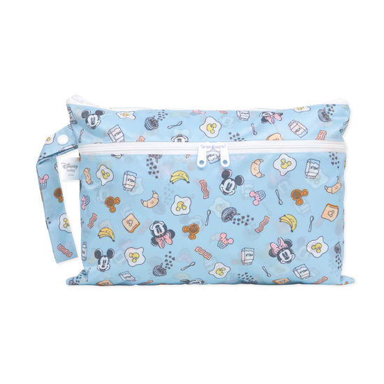 Picture of Bumkins Disney Waterproof Wet Dry Clutch Bag for Baby, Travel, Swim Suit, Cloth Diapers, Pump Parts, Pool, Gym Clothes, Toiletry, Hook to Stroller, Daycare, Packing Pouch, Zip Bag, Mickey and Minnie