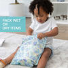 Picture of Bumkins Disney Waterproof Wet Bag for Baby, Travel, Swim Suit, Cloth Diapers, Pump Parts, Pool, Gym Clothes, Toiletry, Strap to Stroller, Daycare, Zipper Reusable Bag, Wetdry Packing Pouch, Stitch