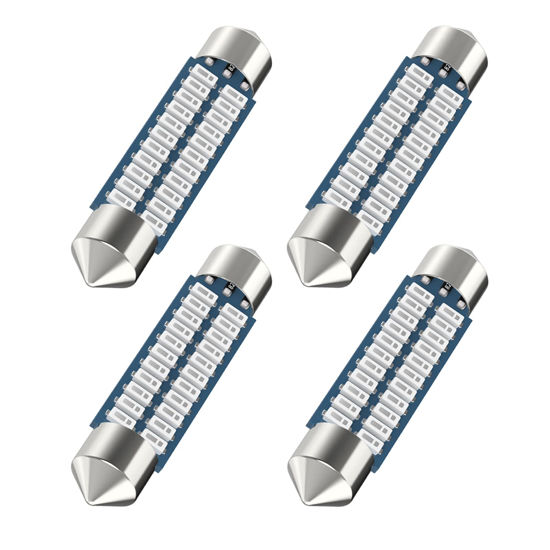 Picture of Serundo Auto Red 578 Led Festoon Bulb 211-2 Led Car Bulb 41mm 42mm 1.65in 212-2 Bulb for Car Map Light Dome Light, 22SMD 3014 Chips Interior Led Festoon Bulb,Pack of 4pcs