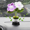 Picture of Levvohd Sun Flower Car Dashboard Decorations, Dashboard Bobbleheads Knitted Flowers for Women Car Ornament Accessories (Handmade White)