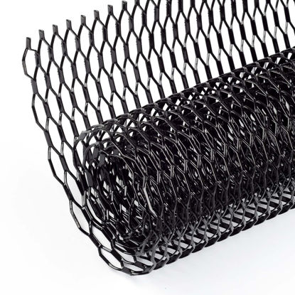 Picture of AggAuto Universal 40"x13" Car Grill Mesh - Aluminum Alloy Automotive Grille Insert Bumper 10x38mm Honeycomb Hole, One of the Most Multifunctional Shape Grids 100x33cm Black