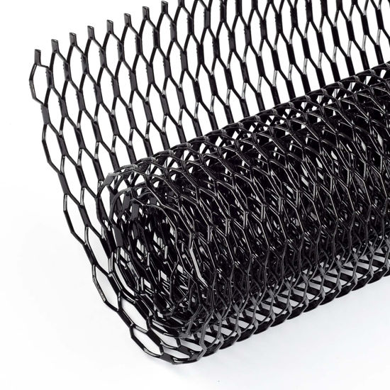Picture of AggAuto Universal 40"x13" Car Grill Mesh - Aluminum Alloy Automotive Grille Insert Bumper 10x38mm Honeycomb Hole, One of the Most Multifunctional Shape Grids 100x33cm Black