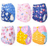 Picture of ALVABABY Baby Cloth Diapers 6 Pack with 12 Inserts One Size Adjustable Washable Reusable for Baby Girls and Boys 6DM105