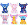 Picture of ALVABABY Baby Cloth Diapers 6 Pack with 12 Inserts One Size Adjustable Washable Reusable for Baby Girls and Boys 6DM105