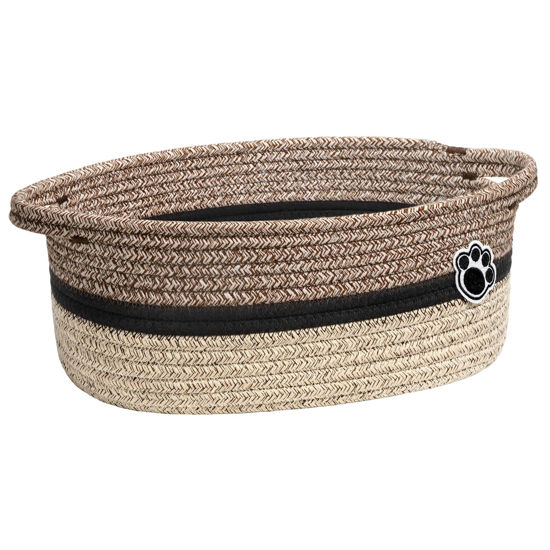 Picture of HiChen Dog Toy Basket Small Baskets for Gifts, Woven Storage Basket for Towels, Baby Basket for Nursery, Dog Toy Bin for Living Room, Toy Storage Organizer Bins, 12 x 8 x 5 inches