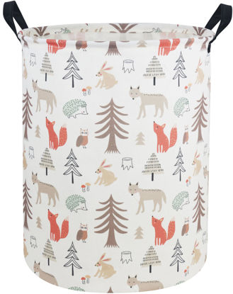 Picture of Essme Kids Laundry Hamper,Animal Hamper Collapsible Canvas Waterproof Storage Bin for Girls, Nursery Hamper,Gift Baskets,toy bins(Grey animal)