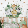 Picture of 37.95x33.13 Inch Watercolor Jungle Animal Wall Decal Forest Animal Tiger Elephant Giraffe Zebra Wall Sticker Removable Safari Animal Wall Decal for Baby Nursery Playroom Bedroom Classroom Wall Decor