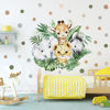 Picture of 37.95x33.13 Inch Watercolor Jungle Animal Wall Decal Forest Animal Tiger Elephant Giraffe Zebra Wall Sticker Removable Safari Animal Wall Decal for Baby Nursery Playroom Bedroom Classroom Wall Decor