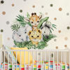 Picture of 37.95x33.13 Inch Watercolor Jungle Animal Wall Decal Forest Animal Tiger Elephant Giraffe Zebra Wall Sticker Removable Safari Animal Wall Decal for Baby Nursery Playroom Bedroom Classroom Wall Decor