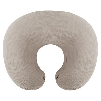 Picture of Muslin Nursing Pillow Cover Soft 100% Cotton Feeding Pillow Slipcover Fits Standard Infant Nursing Pillow or Positioner for Baby Boy and Girl, Fog