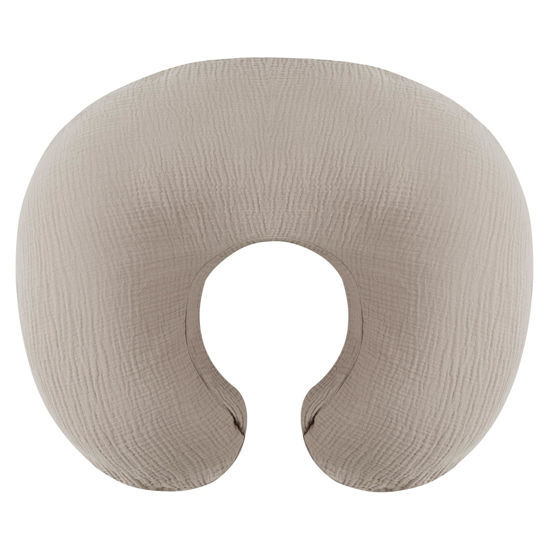 Picture of Muslin Nursing Pillow Cover Soft 100% Cotton Feeding Pillow Slipcover Fits Standard Infant Nursing Pillow or Positioner for Baby Boy and Girl, Fog
