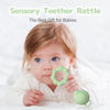 Picture of Teethers for Babies 6-12 Months, Baby Rattles 0-6 Months, 2-in-1 Rattle and Teether Toy for Soothing Sore Gums and Keeps Little Ones Entertained, Food Grade Silicone, Green