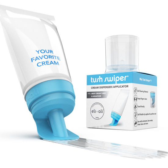 Picture of Eli & Ali Tush Swiper - Diaper Rash Cream & Butt Paste Applicator - Universal Fit for Most Diaper Creams | Mess-Free & Hygienic Alternative to Cream Spatula - Carry Less Baby Gear - Blue, 1 Pack