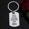 Picture of CHENVA Car Keychain Car Lover Gift Stainless Steel Dog Tag Keyring Car Wrangler Accessories Gift for Car Lover (Keys to my awesome Jp Keychain)