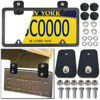 Picture of Aootf Trailer License Plate Holder Bracket- Truck/RVs/Boats/Jet Ski Rubber Car Tag Holder and Carbon Fiber Frame with Black Screw Caps