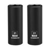 Picture of CASOMAN 1/2-Inch Drive x 21mm Deep Impact Socket, 2PCS Set, 6-Point, Metric, CR-MO