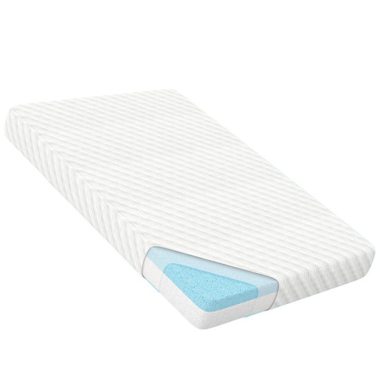 Picture of Mecc ecoh Pack and Play Mattresses, Cozy Breathable Cover Pack N Play Mattress, Reversible Cool Gel Memory Foam, Water Resistant Lining, Fit for Graco, Baby Trend, Pamo, Dream On Me Etc. 38"x26"