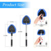Picture of Windshield Cleaning Tool, Car Window Cleaner with Extendable Long Handle and 4 Washable Reusable Microfiber Pads, Auto Interior Exterior Glass Wiper Cleaning Kit Universal for Office and Home (Blue)
