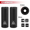 Picture of CASOMAN 2PCS 1/2-Inch Drive Deep Impact Socket-19mm, 6-Point, Metric, CR-MO