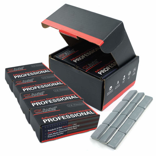 Picture of CKAuto 4 Boxes, 288 Pcs, 1oz, Grey, Adhesive Stick on Wheel Weights,EasyPeel Tape, 72 oz/Box, US Quality