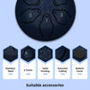 Picture of Rain drum for outside, 3 inches 6 Notes Steel Tongue Musical Instrument Drum Rain Chime, Rain drum for garden instrumental,chakra drum kit with music book(Navy Blue)