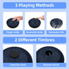 Picture of Rain drum for outside, 3 inches 6 Notes Steel Tongue Musical Instrument Drum Rain Chime, Rain drum for garden instrumental,chakra drum kit with music book(Navy Blue)
