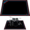 Picture of Drum Rug, Drum Mat with Non-Slip Grip Bottom(4x5.3Ft), Drum Carpet for Noise Reduction, Drum Pad for Jazz Drum & Electric Drum Set, Ideal Gift for Drummers, Drum Accessories, 47 x 63in, Red & Blue